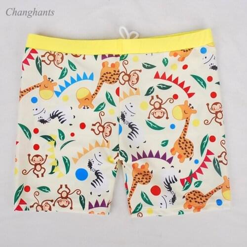 2-12 Y Boys One Piece Swimwear Children Swim Trunk Stripe with Animal Pattern Baby Sandy Shorts Kids Swimming Pool Suit