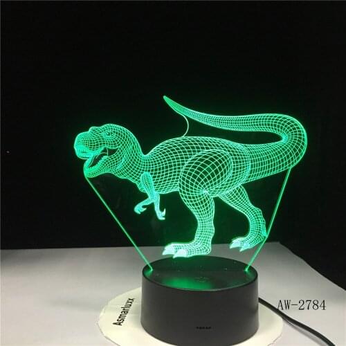Tyrannosaurus Rex 3D Led Lamp 7 Color Night Lamps for Office Light Touch Led USB Table Lampara Lampe AW-2784
