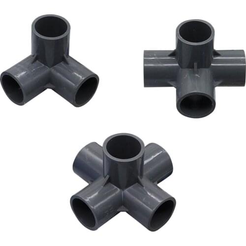 20mm 4-way 3-way 5-way Three-dimensional PVC Connector Garden Irrigation Water Connectors Aquarium Adapter Fittings