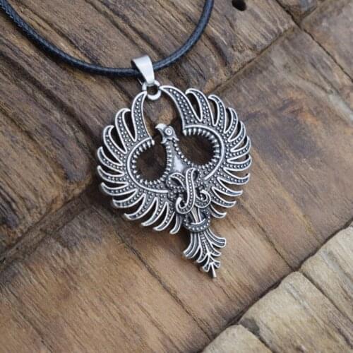 Vintage Angel Wings Phoenix Pendant Necklace Steampunk Fire Bird Jewelry