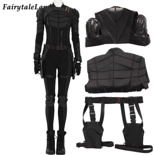 High Quality Carnival Halloween Superheroine Widow Yelena Cosplay Costume Belova Black Armor Jumpsuit Horoine Outfit Custom Made
