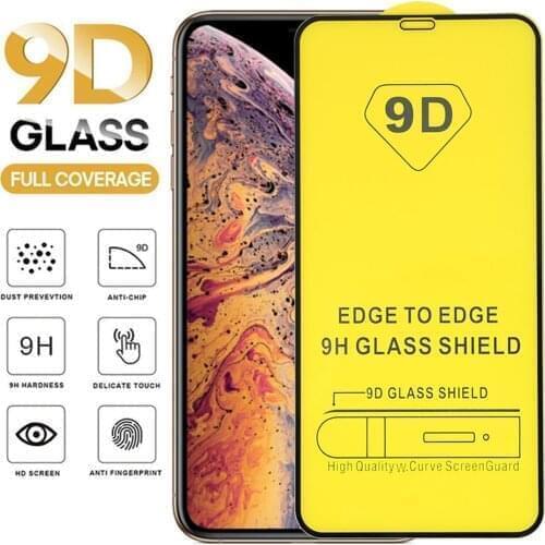 50pcs/lot 9D Full Cover Tempered Glass For iPhone 12 mini 11 Pro max XR X XS MAX 7 8 Glass Explosion-Proof Screen Protector Film
