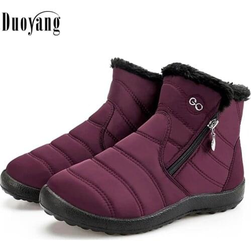 Women Snow Boots 2021 Fashion Warm Winter Boots Women Shoes Woman Plush Insole Botas Mujer Waterproof Women Boots Plus size