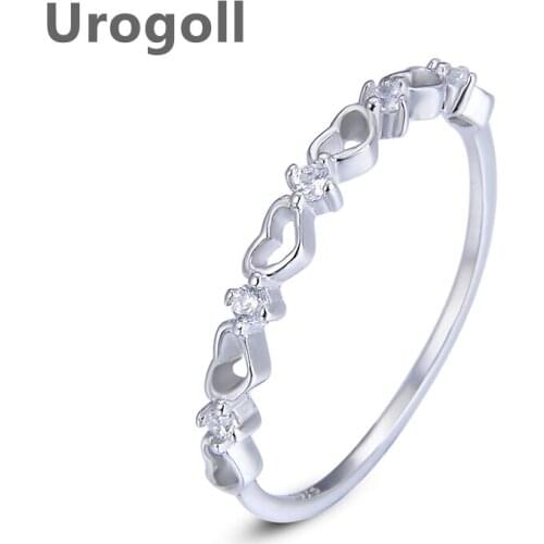 Fashion Pure 925 Sterling Silver Jewelry Anniversary Party Ring Heart Shaped Cubic Zirconia Jewelry Style Rings For Women Girl