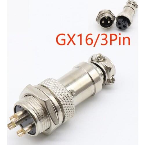 1set GX16 3 Pin Male & Female Diameter 16mm Wire Panel Connector L71 GX16 Circular Connector Aviation Socket Plug