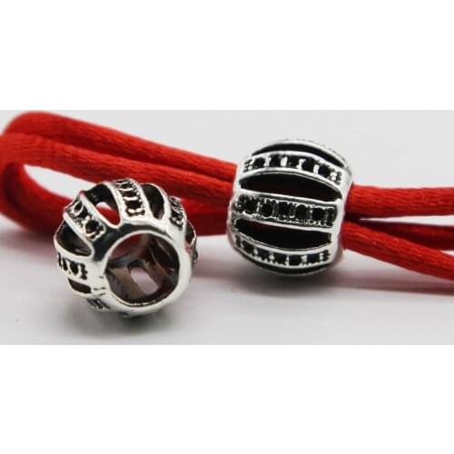 10pcs/lot charm big-Hole Tibetan Silver Space Beads Jewelry Making Accessories Metal Loose Beads DIY Bracelet for Men and Women