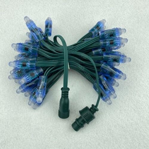 100pcs/set DC12V addressable 12mm WS2811 led smart pixel node,RGB full color;all GREEN 18AWG)wire,IP68;with 2m 13.5mm pigtail