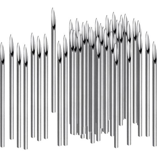 100 Pieces Stainless Steel Sterilized Piercing Needles For Navel Ear Lip 14g