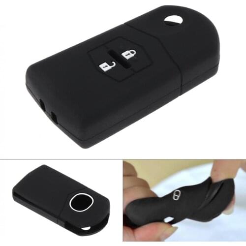 2 Buttons Silicone Flip Folding Car Key Case Protector Holder Fit for Mazda 2 3 5 6 BT50 CX-5 CX-7 RX8 CX-9