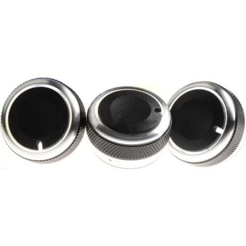 3Pcs Air Conditioning Control Switch AC Knob Fit for 2 3 Mondeo Car (Silver)