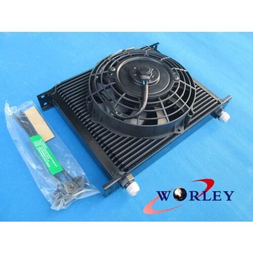 30 ROW OIL COOLER 7" ELECTRIC FAN JZA80/MA70/MR2/JZX90/CELICA GT4/HZJ/HDJ/FJ/BJ