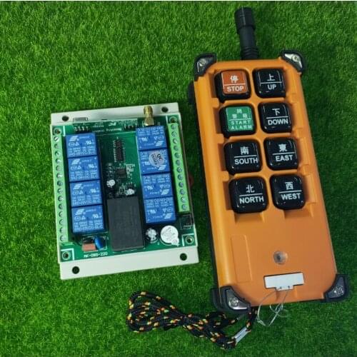 433mhz Universal AC110V 220V 8 channel RF Wireless Remote light Control switch Receiver Transmitter 100m power switch
