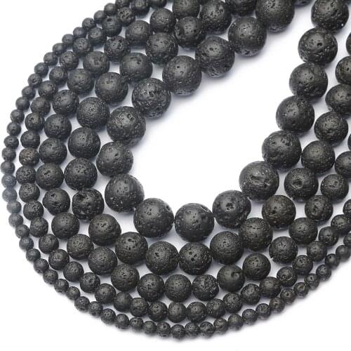 5 Sizes Fashion Synthetic Additive Color Lava Stone Round Beads For DIY Jewelry Necklaces Bracelets Making Earring Accessories