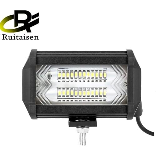 6D Led Work Lamp 5 Inch 72W 24 LED Offroad Working Light Bar for Trucks 4x4 4WD SUV ATV 6000K Projector Lens Flood Beam 12V 24V