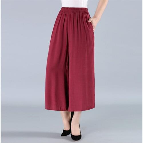 Plus size 5XL 6XL 7XL Women Summer thin Wide Leg Pants Casual Loose High Elastic Waist cotton linen Pants office style Trousers