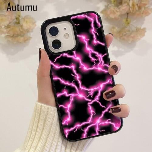 Phone Case for iPhone 12 mini X XS XR 11 Pro Max SE 2020 5 6S 7 8 Plus Samsung Galaxy S8 S9 S10 S20 S21 Electric Pink Cover