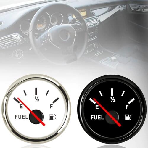 52MM 2" 9-32V Fuel Level Gauge Car Boat Marine E-1/2-F Fuel Tank Level Gauge 0-190ohm 240-33ohm Pointer Fuel Gauge LED Display
