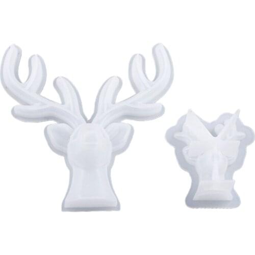 Deer Horns Decorations Crystal Epoxy Resin Mold DIY Crafts Making Tool Jewelry Storage Show Rack Silicone Mould