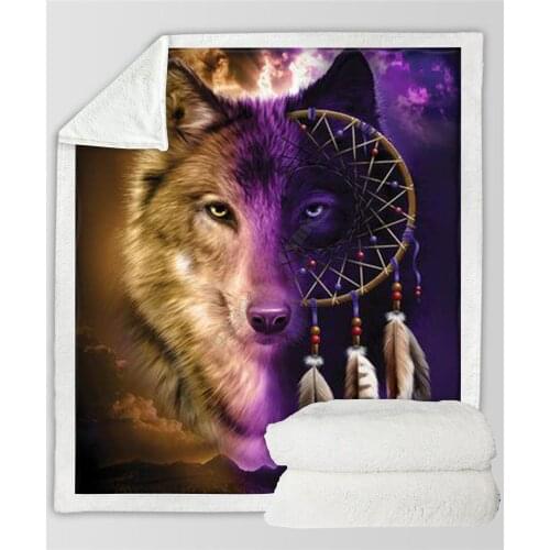 Plstar Cosmos Wolf Fleece Blanket 3D print Sherpa Blanket on Bed Home Textiles Dreamlike style-2
