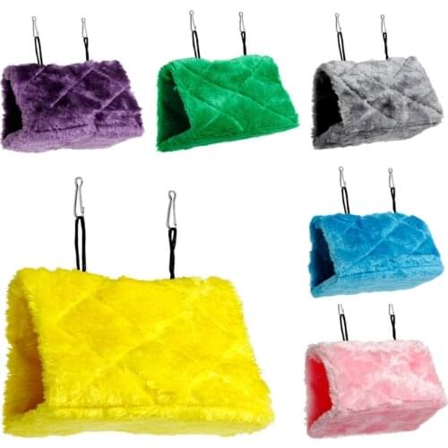 Bird Parrot Plush Hammock Cage Snuggle Happy Hut Tent Bed Bunk Toy Hanging Cave