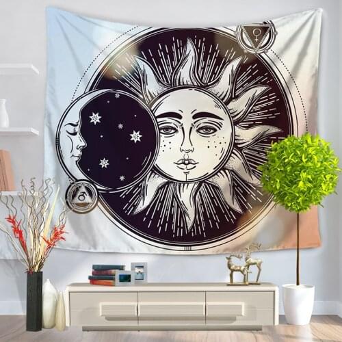 2021 New Sun and Moon Tapestry Printed Wall Hanging Tapestry Polyester Tapestry