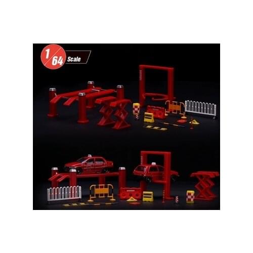 1/64 Auto Repair Tool traffic Model scene Elevator Road Cone Guardrail Maintenance Tool Transportation Facility