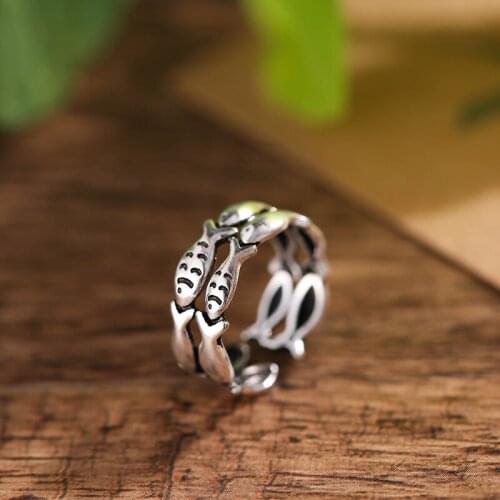 925 Sterling Silver Fish Rings for Women Jewelry Fashion Open Adjustable Finger Ring Women Fashion Accessories Factory Price