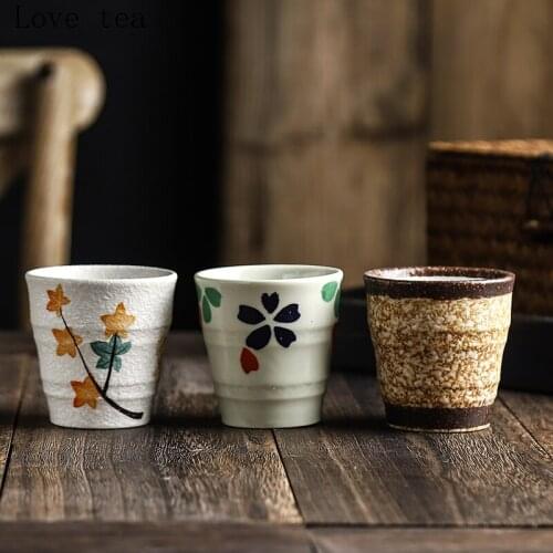 Creative Japanese Ceramic Tea Cup Drinking Water Milk Breakfast Cup Handleless Restaurant Cooking Kitchen Household Tableware