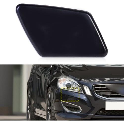 DWCX Car Black Plastic Front Right Bumper Headlight Washer Jet Nozzle Cover Cap 39991799 Fit for Volvo V50 S40 2005 2006 2007