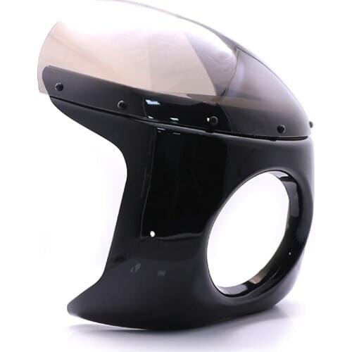 Motorcycle Universal 7" Headlight Fairing Cafe Racer Handlebar Screen Windshield For Honda Haley Kawasaki Yamaha Suzuki