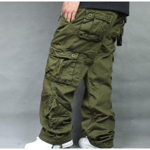 Men Baggy Casual Pants Mens Plus Size 2021 New Loose Cargo Pants Overalls Hip Hop Mens Cotton Trousers Hiphop
