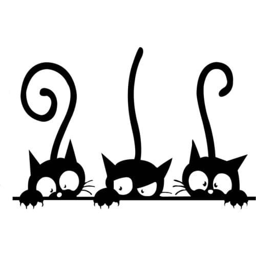 Cute Three Black Cat DIY Wall Stickers Car Living Room Decor Tv Wall Decals Vinyl Child room decor Home Fashion