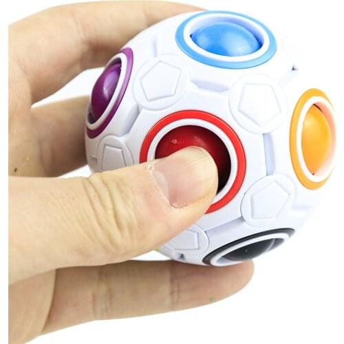 Fidget Toys Stress Reliever Rainbow Magic Ball Plastic Puzzle Toys Juguetes Squeeze Toys for Children Autism Sensory Toys
