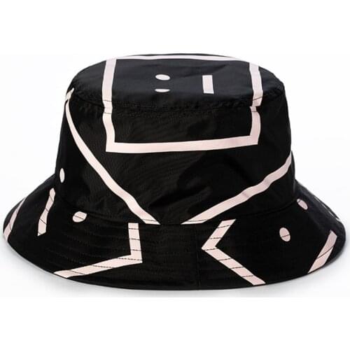 Smiley bucket hat women summer outdoor travel fishing sun visor unisex women men smiley face Panama fisherman hat basin hat