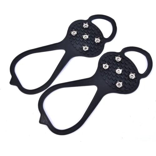 Women Men 5 Teeth Ice Gripper For Shoes Crampons Ice Gripper Spike Grips Cleats For Snow Studs Non-Slip Climbing Hiking Covers