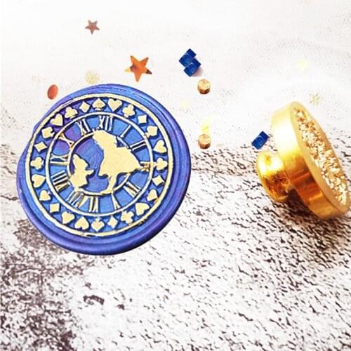 WYSE Wax Seal Stamp Alice Head of Wax Stamp Wood Handle Sealling Wax Stamps for DIY Wedding Wax Seals Tools