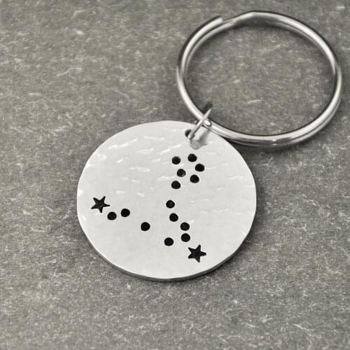 Pisces Constellation keychain,Pisces Sign Birthday Gift, Horoscope keychain, Astrology Jewelry,Zodiac keychain