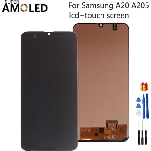 6.4" A20 LCD For Samsung A20 A205 SM-A205F Display Replacement Incell Amoled For Samsung A20 A205 A205F Screen LCD Display