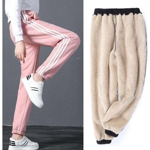 Winter Women Gym Sweatpants Workout Fleece Trousers Solid Thick Warm Winter Female Sport Pants Mujer Running Pantalones