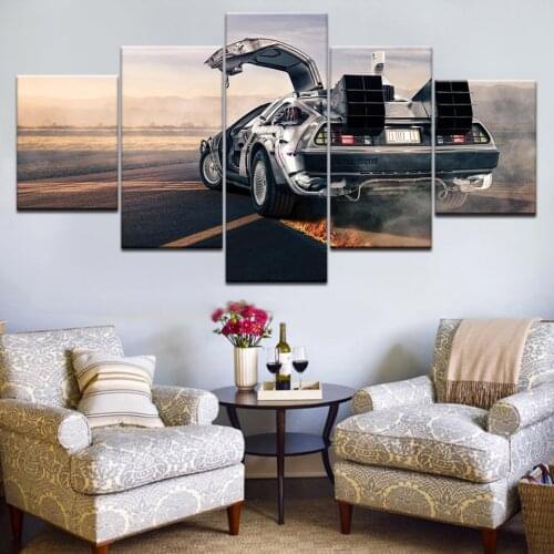 5pcs HD inkjet canvas painting car high speed art group home decoration wall poster modular picture