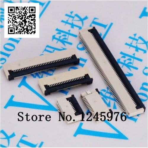 50Pcs FPC Connector socket FFC 0.5MM Clamshell Bottom Contact Type 4P 6P 8P 10P 12P 14P 18P 20P 22P 24P 30P 32P 36P 40P 50P 60P