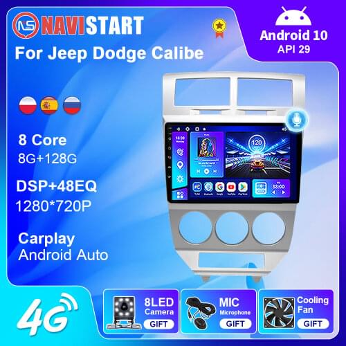 For Jeep Dodge Caliber 2008-2012 Stereo Auto GPS Navigation 2 Din Car Radio Multimedia DSP Carplay 4G WIFI FM No DVD CD Player