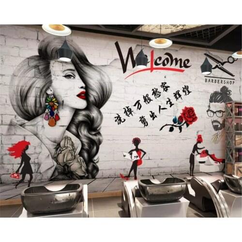 Beibehang Custom size Modern three-dimensional fashion classic stereo 3d wallpaper barbershop background wall papers home decor