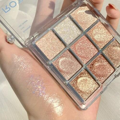 9 Colors Shimmer Shine Eyeshadow Powder Makeup Palette Glitter Matte Eye Shadow Pallete Long Lasting Waterproof Eye Pigment