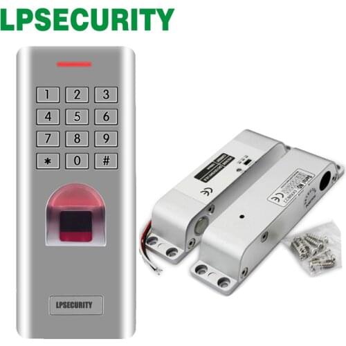 With keypad fingerprint access reader Electric Drop Bolt Door Lock DC 12V Magnetic Induction Surface Mount Shear Lock