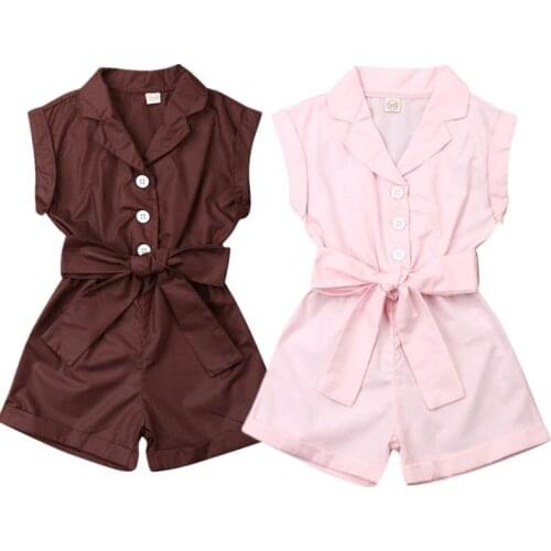 New Baby Girl Kid Sleeveless Bow Bodysuit Pants Summer Clothes 2-6Yrs