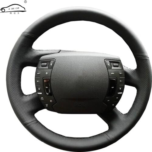 Genuine Leather car steering wheel Cover for Citroen C5 2008-2017/dedicated Steering-Wheel Handlebar Braid