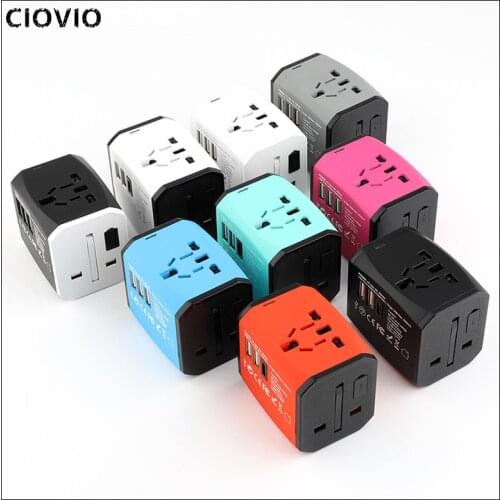 CIOVIO 1pcs Multi-functional Conversion Plug 6A with USB 4A Unversal Global Conversion Plug Travel Plug