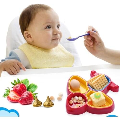 Baby Food Dinner Plates Cute Child Tableware Planes Design Feeding Bowls Children Kids Dish