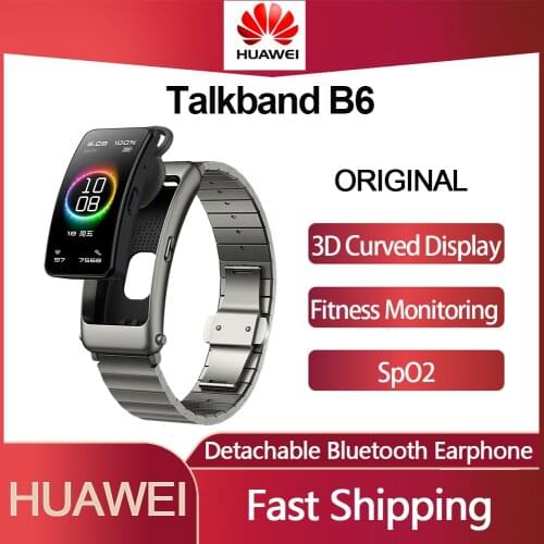 Huawei Talkband B6 Phone Wristband Fit Fitness Band Tracker Cardio Activity High-end Smart Bluetooth Bracelet Answer Dial Call
